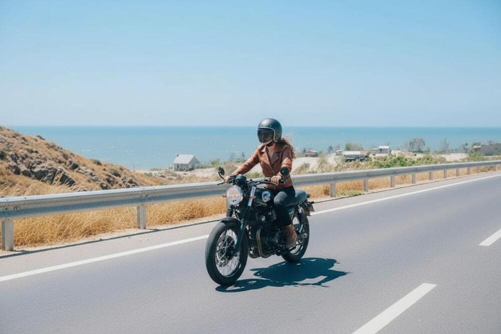 Bạn có thể đi xe máy để đến với biển Tiên Trang.